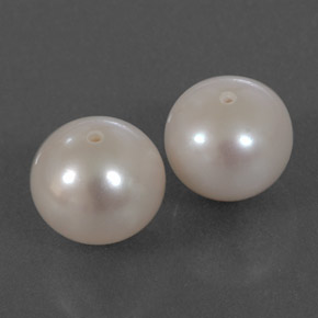 Pedras preciosas de pérola branco natural de  ct, esfera / bola, opaco