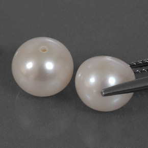 Pedras preciosas de pérola branco natural de  ct, esfera / bola, opaco