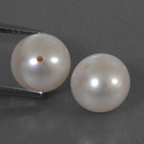 Pedras preciosas de pérola branco natural de  ct, esfera / bola, opaco