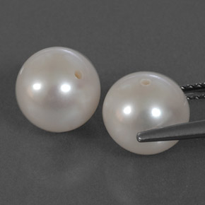 Pedras preciosas de pérola branco natural de  ct, esfera / bola, opaco