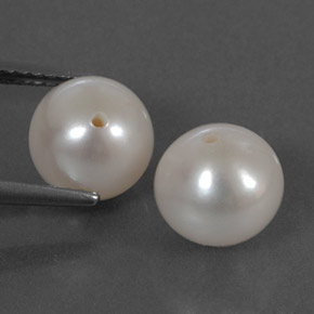 Pedras preciosas de pérola branco natural de  ct, esfera / bola, opaco
