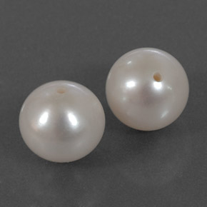 Pedras preciosas de pérola branco natural de  ct, esfera / bola, opaco