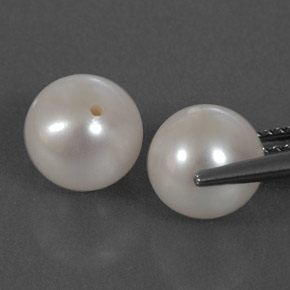 Pedras preciosas de pérola branco natural de  ct, esfera / bola, opaco