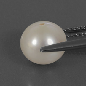 Pérola branco natural 4,00ct, esfera / bola, opaco