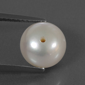 Pérola branco natural 3,95ct, esfera / bola, opaco