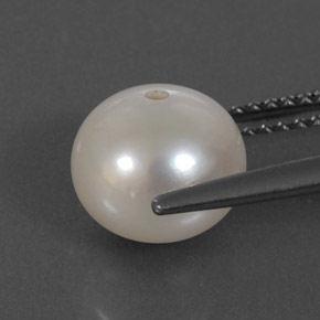 Pérola branco natural 3,95ct, esfera / bola, opaco