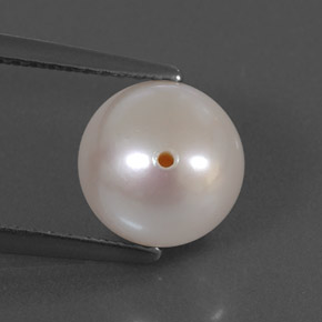 Pérola branco natural 3,35ct, esfera / bola, opaco