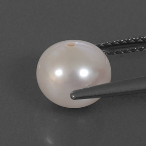 Pérola branco natural 3,35ct, esfera / bola, opaco