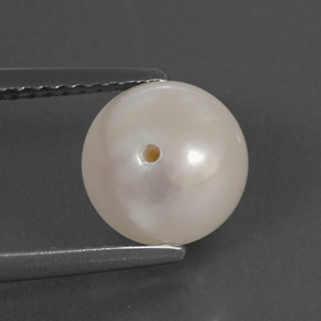 Pérola branco natural 3,67ct, esfera / bola, opaco