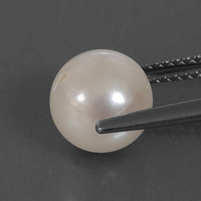 Pérola branco natural 3,67ct, esfera / bola, opaco