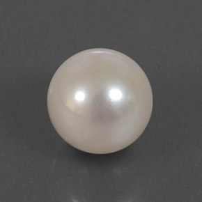 Pérola branco natural 3,67ct, esfera / bola, opaco