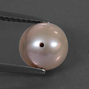 Pérola rosa natural 3,36ct, esfera / bola, opaco