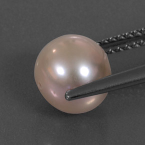 Pérola rosa natural 3,36ct, esfera / bola, opaco
