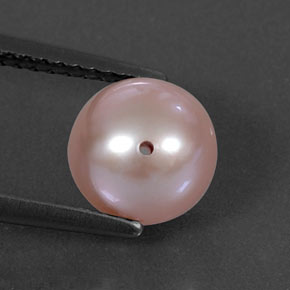 Pérola rosa natural 2,99ct, esfera / bola, opaco