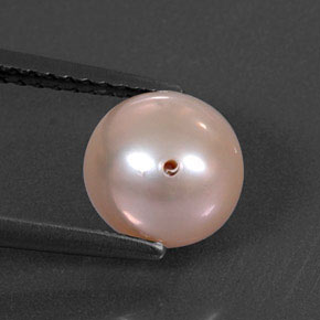 Pérola rosa natural 2,69ct, esfera / bola, opaco