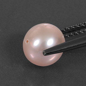 Pérola rosa natural 2,69ct, esfera / bola, opaco
