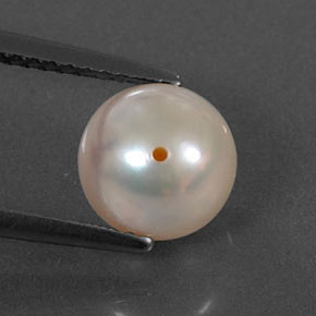 Pérola rosa natural 3,10ct, esfera / bola, opaco