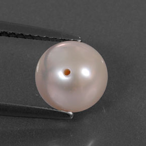 Pérola rosa natural 2,92ct, esfera / bola, opaco