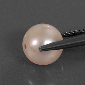 Pérola rosa natural 2,94ct, esfera / bola, opaco