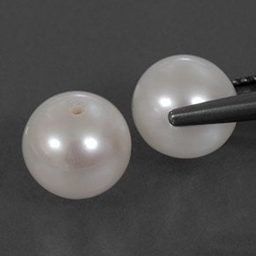 Pedras preciosas de Pérola Prata branca natural de  ct, Esfera / Bola, Opaco
