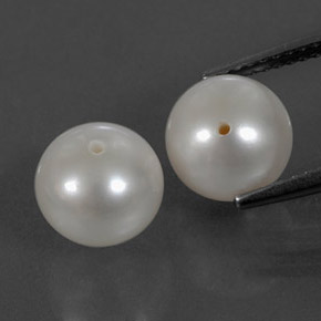 Pedras preciosas de pérola branco natural de  ct, esfera / bola, opaco