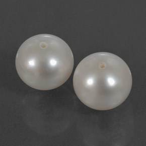 Pedras preciosas de pérola branco natural de  ct, esfera / bola, opaco