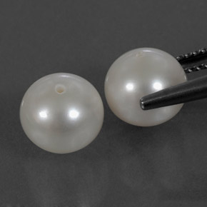 Pedras preciosas de pérola branco natural de  ct, esfera / bola, opaco