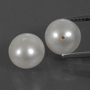Pedras preciosas de pérola branco natural de  ct, esfera / bola, opaco