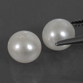 Pedras preciosas de pérola branco natural de  ct, esfera / bola, opaco