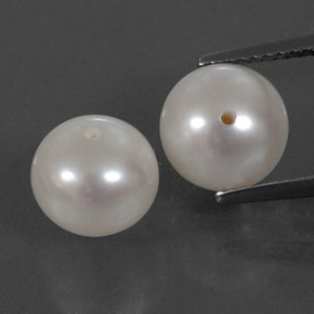 Pedras preciosas de pérola branco natural de  ct, esfera / bola, opaco