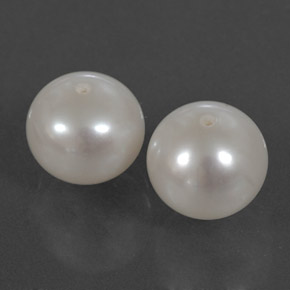 Pedras preciosas de pérola branco natural de  ct, esfera / bola, opaco
