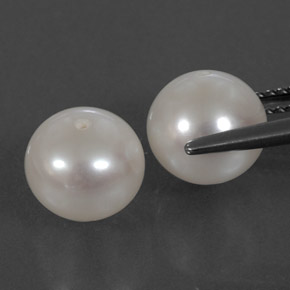 Pedras preciosas de pérola branco natural de  ct, esfera / bola, opaco