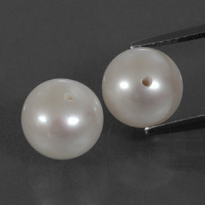 Pedras preciosas de pérola branco natural de  ct, esfera / bola, opaco