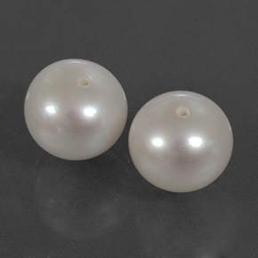 Pedras preciosas de pérola branco natural de  ct, esfera / bola, opaco