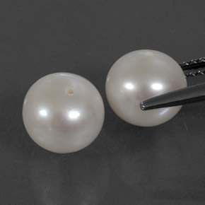 Pedras preciosas de pérola branco natural de  ct, esfera / bola, opaco