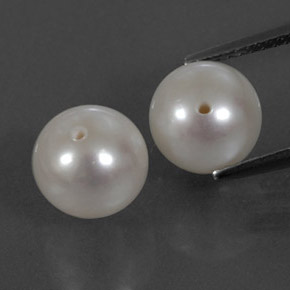 Pedras preciosas de pérola branco natural de  ct, esfera / bola, opaco