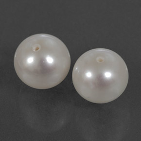 Pedras preciosas de pérola branco natural de  ct, esfera / bola, opaco