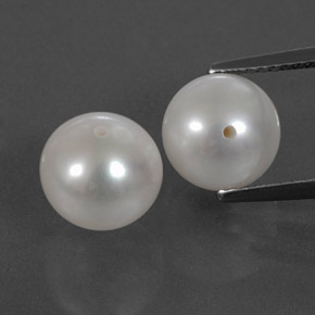 Pedras preciosas de pérola branco natural de  ct, esfera / bola, opaco