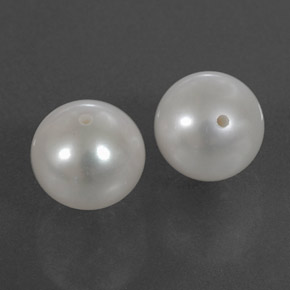 Pedras preciosas de pérola branco natural de  ct, esfera / bola, opaco