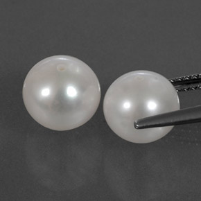 Pedras preciosas de pérola branco natural de  ct, esfera / bola, opaco