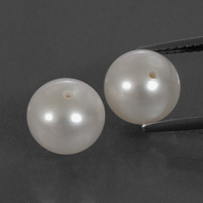 Pedras preciosas de pérola branco natural de  ct, esfera / bola, opaco