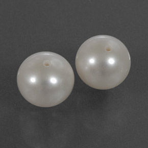 Pedras preciosas de pérola branco natural de  ct, esfera / bola, opaco
