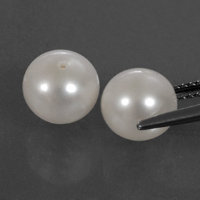 Pedras preciosas de pérola branco natural de  ct, esfera / bola, opaco