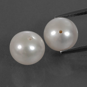 Pedras preciosas de pérola branco natural de  ct, esfera / bola, opaco