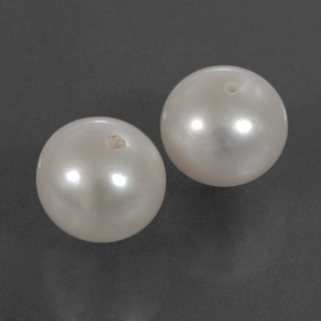 Pedras preciosas de pérola branco natural de  ct, esfera / bola, opaco
