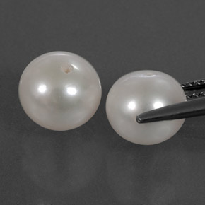 Pedras preciosas de pérola branco natural de  ct, esfera / bola, opaco