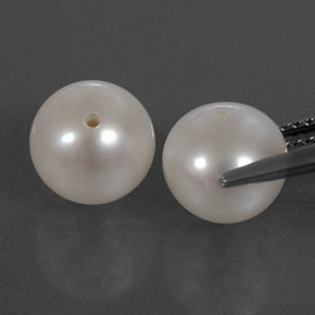 Pedras preciosas de pérola branco natural de  ct, esfera / bola, opaco