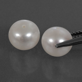 Pedras preciosas de Pérola Prata branca natural de  ct, Esfera / Bola, Opaco