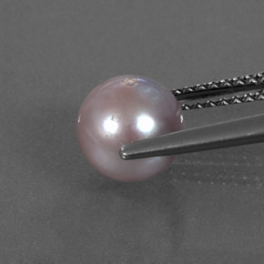 Pérola rosa natural 2,58ct, esfera / bola, opaco