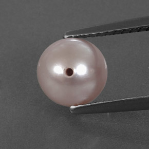 Pérola rosa natural 2,43ct, esfera / bola, opaco